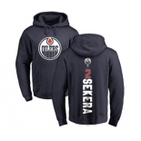 NHL Adidas Edmonton Oilers #2 Andrej Sekera Navy Blue Backer Pullover Hoodie