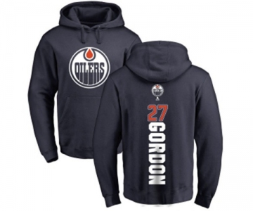 NHL Adidas Edmonton Oilers #27 Boyd Gordon Navy Blue Backer Pullover Hoodie