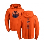 NHL Adidas Edmonton Oilers #27 Milan Lucic Orange One Color Backer Pullover Hoodie