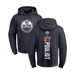 NHL Adidas Edmonton Oilers #67 Benoit Pouliot Navy Blue Backer Pullover Hoodie