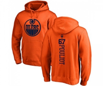 NHL Adidas Edmonton Oilers #67 Benoit Pouliot Orange One Color Backer Pullover Hoodie