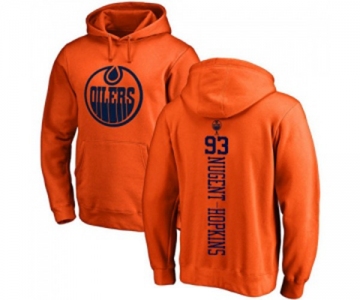 NHL Adidas Edmonton Oilers #93 Ryan Nugent-Hopkins Orange One Color Backer Pullover Hoodie