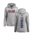 NHL Women Adidas Edmonton Oilers #16 Jujhar Khaira Ash Backer Pullover Hoodie