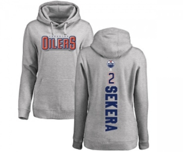 NHL Women Adidas Edmonton Oilers #2 Andrej Sekera Ash Backer Pullover Hoodie