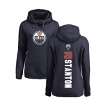 NHL Women Adidas Edmonton Oilers #20 Ryan Stanton Navy Blue Backer Pullover Hoodie