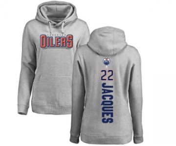 NHL Women Adidas Edmonton Oilers #22 Jean-Francois Jacques Ash Backer Pullover Hoodie