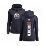 NHL Women Adidas Edmonton Oilers #22 Tobias Rieder Navy Blue Backer Pullover Hoodie