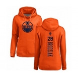 NHL Women Adidas Edmonton Oilers #28 Kyle Brodziak Orange One Color Backer Pullover Hoodie