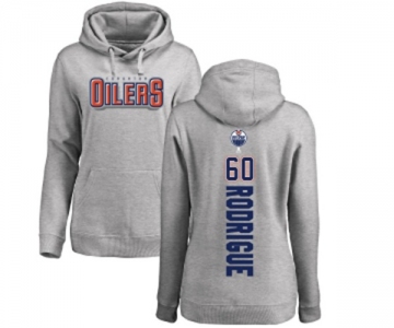 NHL Women Adidas Edmonton Oilers #60 Olivier Rodrigue Ash Backer Pullover Hoodie