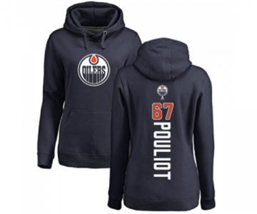 NHL Women Adidas Edmonton Oilers #67 Benoit Pouliot Navy Blue Backer Pullover Hoodie