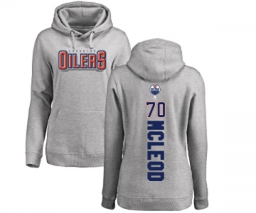 NHL Women Adidas Edmonton Oilers #70 Ryan McLeod Ash Backer Pullover Hoodie