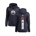 NHL Women Adidas Edmonton Oilers #83 Matt Benning Navy Blue Backer Pullover Hoodie