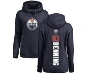 NHL Women Adidas Edmonton Oilers #83 Matt Benning Navy Blue Backer Pullover Hoodie