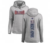 NHL Women Adidas Edmonton Oilers #93 Ryan Nugent-Hopkins Ash Backer Pullover Hoodie