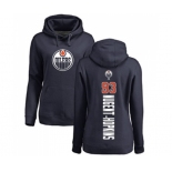 NHL Women Adidas Edmonton Oilers #93 Ryan Nugent-Hopkins Navy Blue Backer Pullover Hoodie