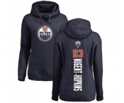 NHL Women Adidas Edmonton Oilers #93 Ryan Nugent-Hopkins Navy Blue Backer Pullover Hoodie