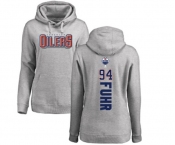 NHL Women Adidas Edmonton Oilers #94 Ryan Smyth Ash Backer Pullover Hoodie