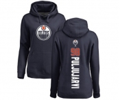 NHL Women Adidas Edmonton Oilers #98 Jesse Puljujarvi Navy Blue Backer Pullover Hoodie