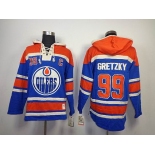 nhl edmonton oilers #99 gretzky blue[pullover hooded sweatshirt](C)