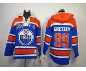 nhl edmonton oilers #99 gretzky blue[pullover hooded sweatshirt](C)