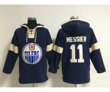 nhl jerseys edmonton oilers #11 messier blue[pullover hooded sweatshirt]