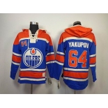 nhl jerseys edmonton oilers #64 yakupov blue [pullover hooded sweatshirt]