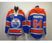 nhl jerseys edmonton oilers #64 yakupov blue [pullover hooded sweatshirt]