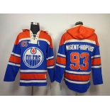 nhl jerseys edmonton oilers #93 nugent-hopkins blue [pullover hooded sweatshirt]