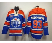 nhl jerseys edmonton oilers #93 nugent-hopkins blue [pullover hooded sweatshirt]