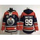 nhl jerseys edmonton oilers #99 gretzky dk.blue[pullover hooded sweatshirt][patch C]