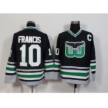 Hartford Whalers #10 Ron Francis Black CCM Throwback Stitched NHL Jersey