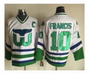 Hartford Whalers #10 Ron Francis White CCM Throwback Stitched NHL Jersey