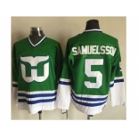 Hartford Whalers #5 Ulf Samuelsson Green CCM Throwback Stitched NHL Jersey