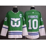 Men's Hartford Whalers #10 Ron Francis Green Stitched Hockey Jersey