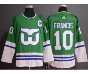 Men's Hartford Whalers #10 Ron Francis Green Stitched Hockey Jersey