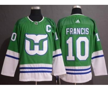 Men's Hartford Whalers #10 Ron Francis Green Stitched Hockey Jersey