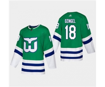 Men's Hartford Whalers #18 Ryan Dzingel 2019-20 Heritage Authentic Player Hockey Jersey Green