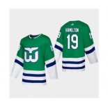 Men's Hartford Whalers #19 Dougie Hamilton 2019-20 Heritage Authentic Player Hockey Jersey Green