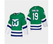 Men's Hartford Whalers #19 Dougie Hamilton 2019-20 Heritage Authentic Player Hockey Jersey Green