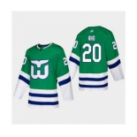 Men's Hartford Whalers #20 Sebastian Aho 2019-20 Heritage Authentic Player Hockey Jersey Green