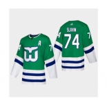 Men's Hartford Whalers #74 Jaccob Slavin 2019-20 Heritage Authentic Player Hockey Jersey Green