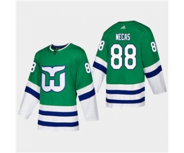 Men's Hartford Whalers #88 Martin Necas 2019-20 Heritage Authentic Player Hockey Jersey Green