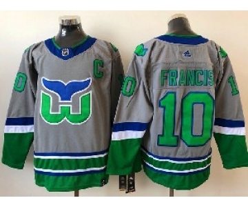 Mens Nhl Hartford Whalers #10 Francis Gray 2021 Reverse Retro Alternate Adidas Jersey