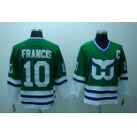 nhl hartford whalers #10 francis ccm green