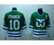 nhl hartford whalers #10 francis ccm green