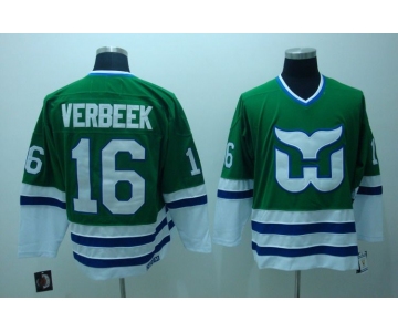 nhl hartford whalers #16 verbeek ccm green