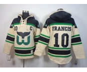 nhl jerseys hartford whalers #10 francis black-cream[pullover hooded sweatshirt][patch C]