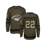 Adidas Minnesota Wild #22 Nino Niederreiter Green Salute to Service Stitched NHL Jersey