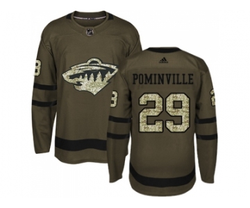 Adidas Minnesota Wild #29 Jason Pominville Green Salute to Service Stitched NHL Jersey