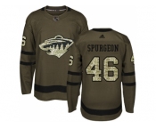 Adidas Minnesota Wild #46 Jared Spurgeon Green Salute to Service Stitched NHL Jersey